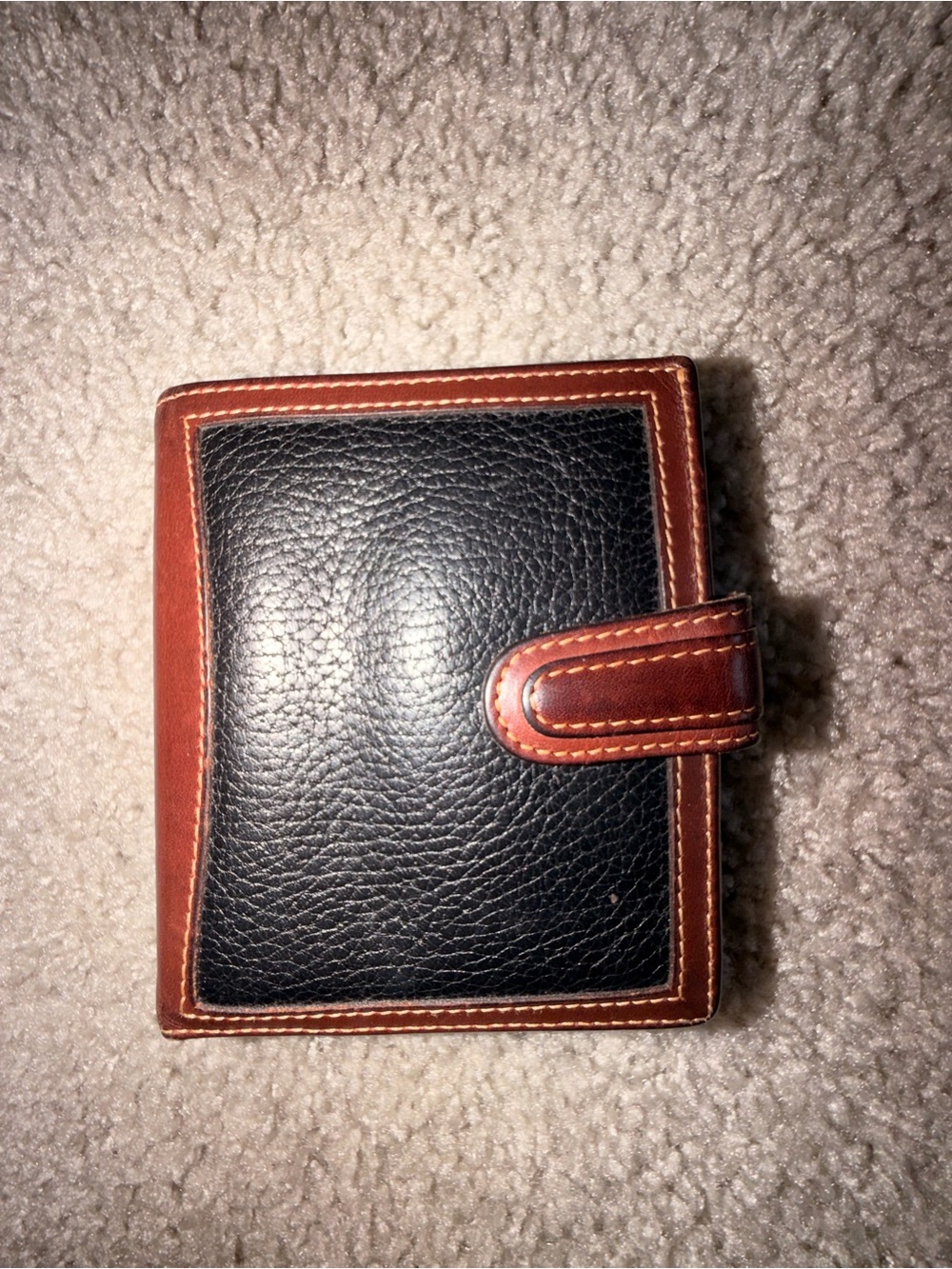Coach Black and Brown Leather Snap Card Holder